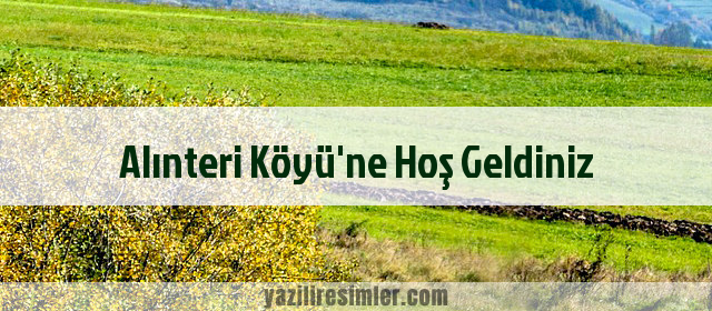 Alınteri Köyü'ne Hoş Geldiniz