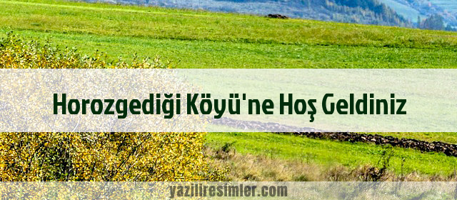 Horozgediği Köyü'ne Hoş Geldiniz